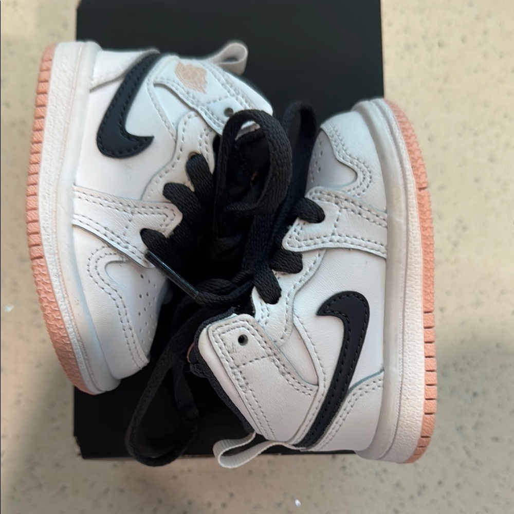 Jordan White and Black High-Top Sneakers
